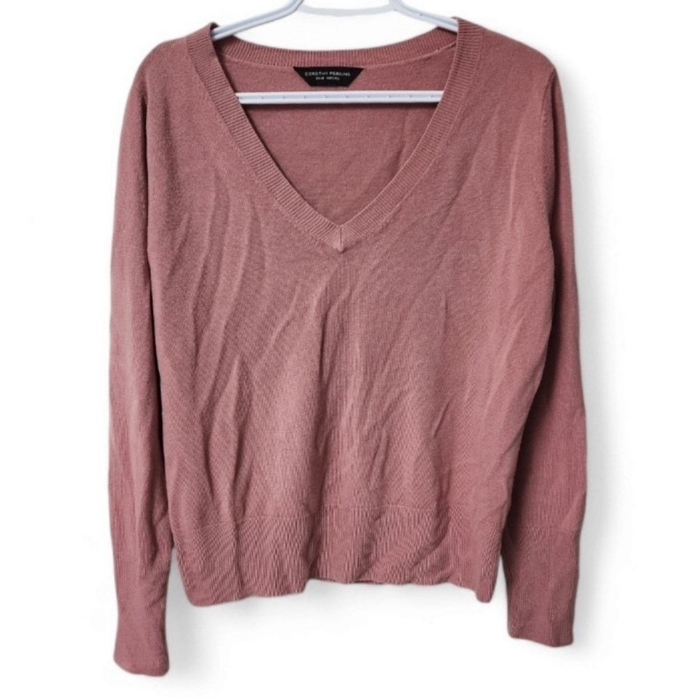 Dorothy Perkins v neck light knit jumper sweater - Picture 3 of 7